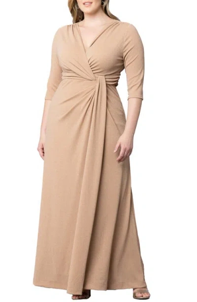 KIYONNA KIYONNA ROMANCED BY MOONLIGHT GLITTER A-LINE JERSEY GOWN