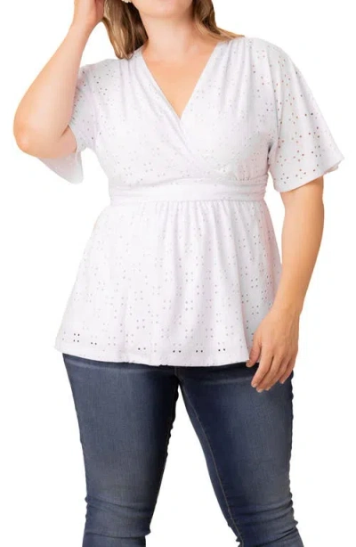 KIYONNA KIYONNA SUNNY DAY EYELET WRAP TOP