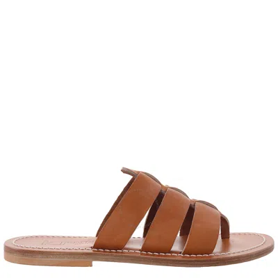 KJACQUES K JACQUES DOLON LEATHER FLAT SANDALS