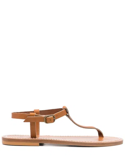 KJACQUES KJACQUES PETRONE LEATHER THONG SANDALS