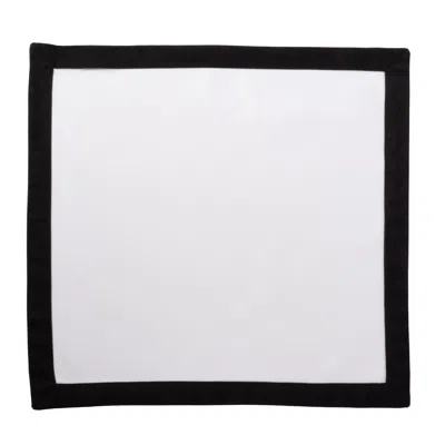 KM HOME COLLECTION BLACK / WHITE SOHO COTTON NAPKINS SET