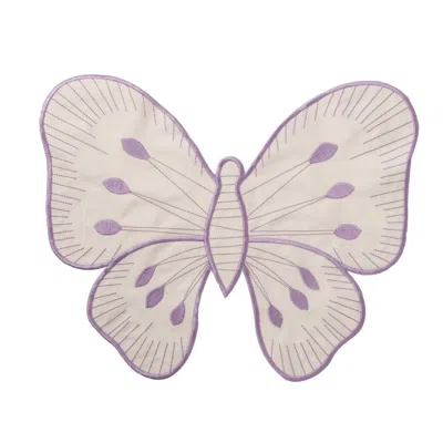 KM HOME COLLECTION PURPLE BUTTERFLY COTTON PLACEMAT LILAC SET