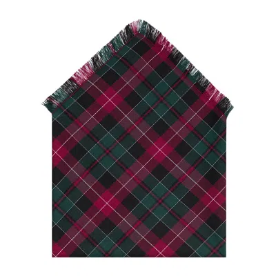 KM HOME COLLECTION TARTAN THEMED COTTON NAPKINS SET OF TWO