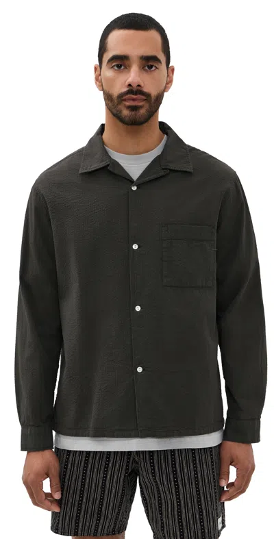 KNICKERBOCKER FULTON SEERSUCKER SHIRT BROWN