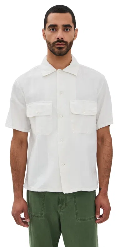 KNICKERBOCKER MAR COTTON AND LINEN SHIRT BONE