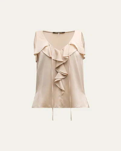 KOBI HALPERIN DEMY SLEEVELESS RUFFLE BLOUSE