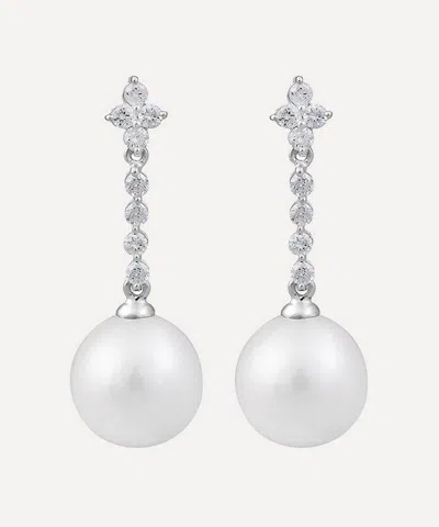 KOJIS KOJIS DIAMOND AND PEARL DROP EARRINGS