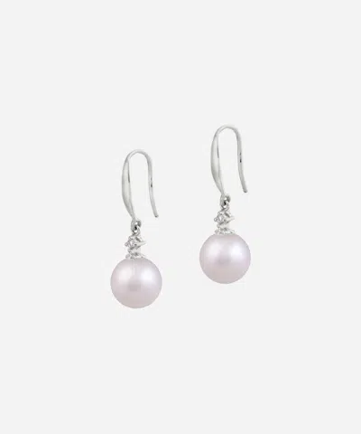 KOJIS KOJIS PEARL AND DIAMOND DROP EARRINGS