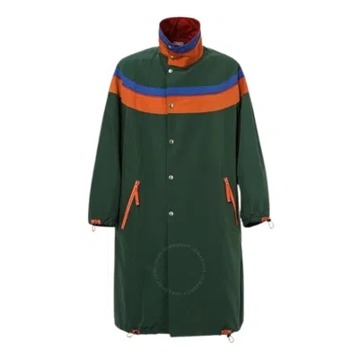 KOLOR BEACON KOLOR BEACON MEN'S GREEN COLORBLOCK NYLON LONG JACKET