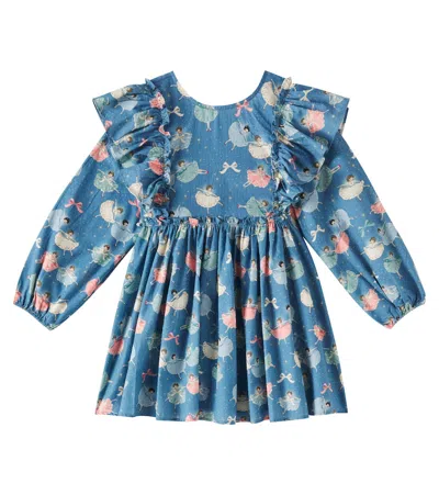 KONGES SLOJD KONGES SLØJD EVIA BOW-DETAIL PRINTED COTTON DRESS