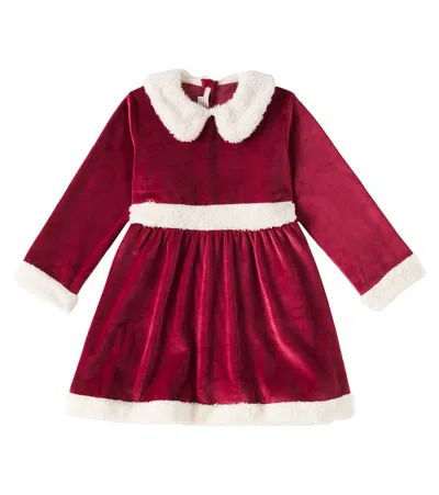 KONGES SLOJD KONGES SLØJD FAUX FUR-TRIMMED VELVET DRESS