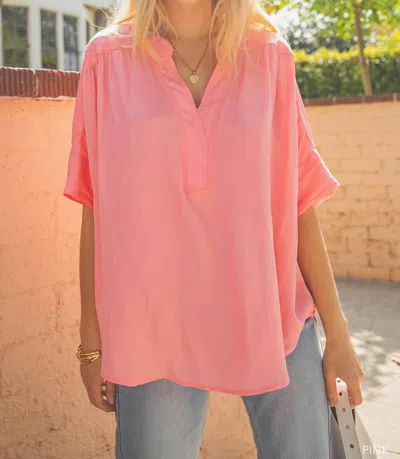 KORI SOFT WOVEN TOP IN PINK