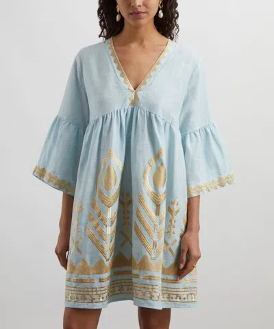 KORI KORI WOMEN'S FEATHER CLASSIC LINEN MINI DRESS