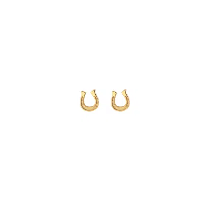 KRIS NATIONS WOMEN'S HORSESHOE STUD EARRINGS 18K GOLD VERMEIL
