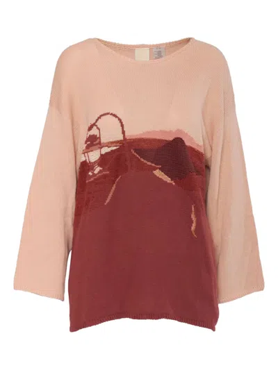 KRIZIA PATTERNED INTARSIA-KNIT TOP