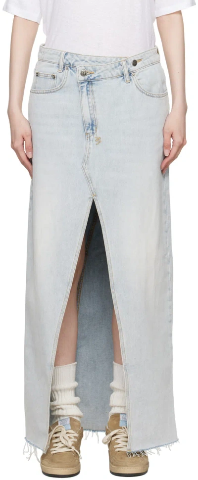 KSUBI BLUE RELAX SKYFALL DENIM MAXI SKIRT