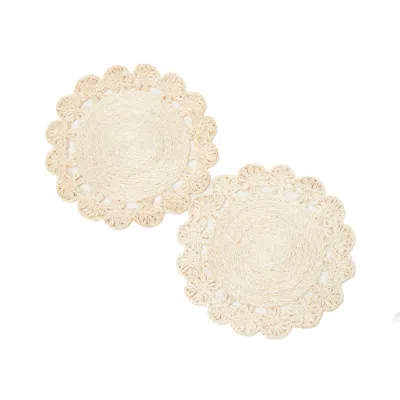 KUBO NEUTRALS NARRA WOVEN ABACA PLACEMAT, SET OF 2