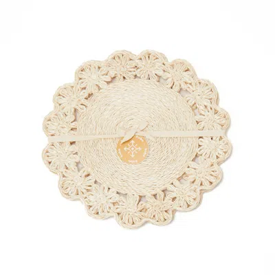 KUBO NEUTRALS NARRA WOVEN ABACA PLACEMATS, SET OF TWO