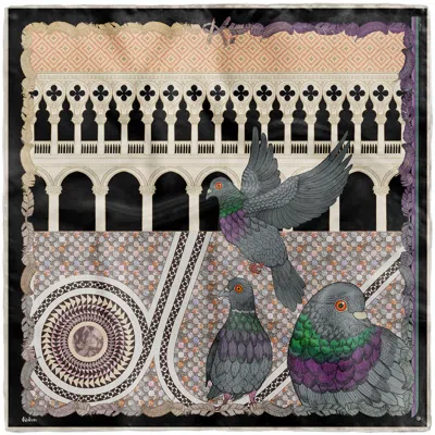 KUEEN WOMEN'S BLACK / GREY SILK SCARF - SAN MARCO