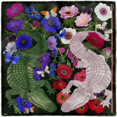 KUEEN WOMEN'S SILK SCARF - AMAZING A - GREEN