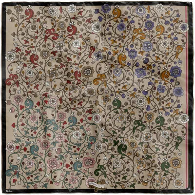 KUEEN WOMEN'S SILK SCARF - FORGOTTEN FLOWERS - LIGHT