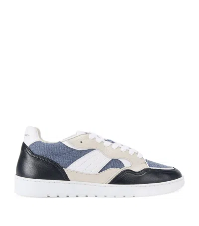 KURT GEIGER DENIM-LEATHER BENN SNEAKERS