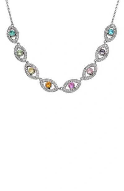 KURT GEIGER KURT GEIGER LONDON CRYSTAL & CZ EVIL EYE CHAIN NECKLACE