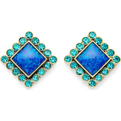 KURT GEIGER KURT GEIGER LONDON CRYSTAL SQUARE STUD EARRINGS