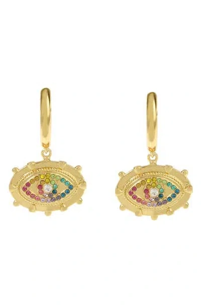 KURT GEIGER KURT GEIGER LONDON EVIL EYE HUGGIE DROP EARRINGS