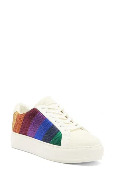 KURT GEIGER KURT GEIGER LONDON LANEY CRYSTAL STRIPE PLATFORM SNEAKER (WOMEN)<BR />