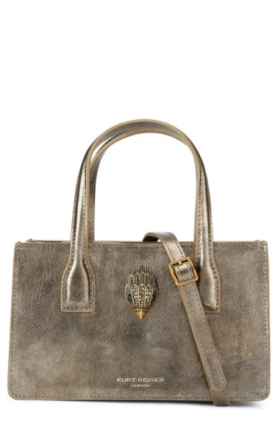 KURT GEIGER KURT GEIGER LONDON MINI BOND TEXTURED METALLIC LEATHER TOTE