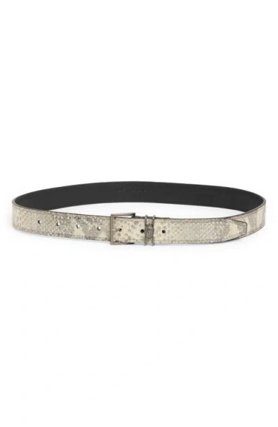 KURT GEIGER KURT GEIGER LONDON SHOREDITCH SNAKESKIN PRINT LEATHER BELT