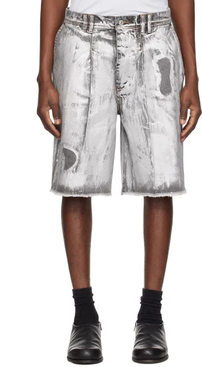 KUSIKOHC SILVER WASH DENIM SHORTS