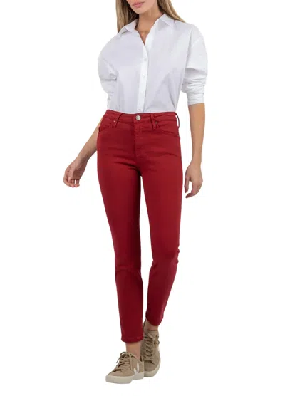 KUT FROM THE KLOTH CHARLIZE HIGH RISE CIGARETTE LEG JEAN IN RED