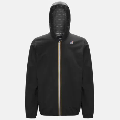 KWAY JACKE MIT KAPUZE HERREN K-WAY JACK STRETCH DOT JACKE KWAY WASSERDICHT SCHWARZ