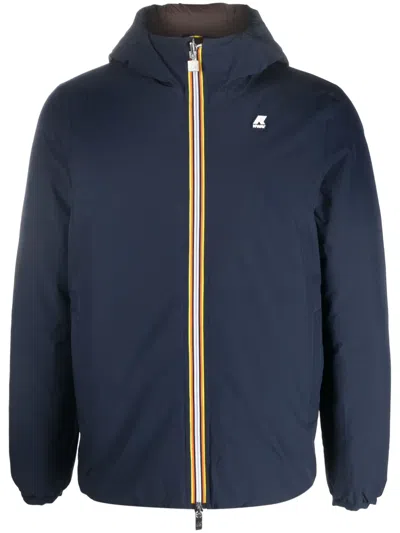 K-WAY R&D REVERSIBLE LOGO-APPLIQUÉ DOWN JACKET