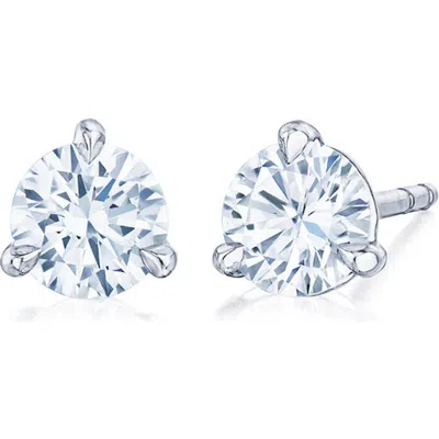 KWIAT KWIAT ROUND BRILLIANT CUT DIAMOND & PLATINUM STUD EARRINGS
