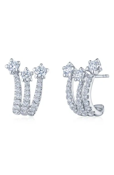KWIAT KWIAT STAR SET DIAMOND HUGGIE HOOP EARRINGS