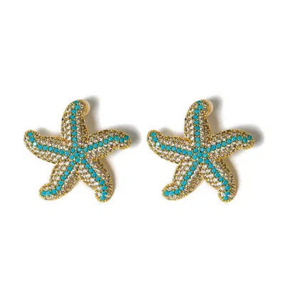 KYBELE STUDIO WOMEN'S BLUE STARFISH EARRINGS IN TURQUOISE