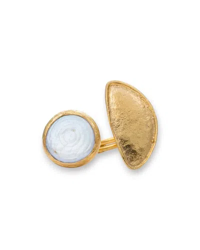 KYBELE STUDIO WOMEN'S GOLD / WHITE LUNAR PEARL RING