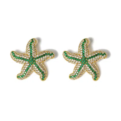 KYBELE STUDIO WOMEN'S STARFISH EARRINGS IN GREEN