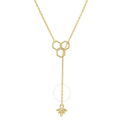 KYLIE HARPER KYLIE HARPER 14K GOLD OVER SILVER HONEYCOMB BUMBLE BEE LARIAT Y NECKLACE