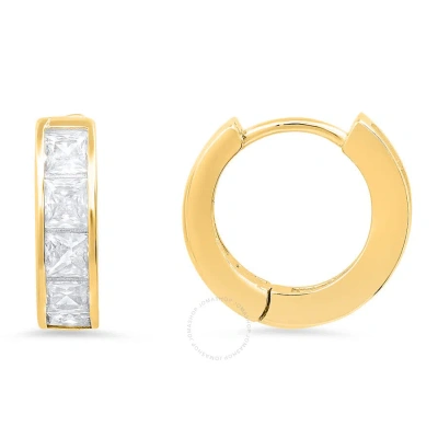 KYLIE HARPER KYLIE HARPER 14K GOLD OVER SILVER PETITE PRINCESS-CUT HUGGY HOOP EARRINGS