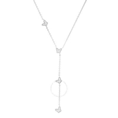 KYLIE HARPER KYLIE HARPER STERLING SILVER MOTHER OF PEARL FLOATING BUTTERFLY Y NECKLACE