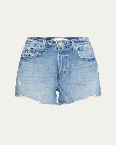 L AGENCE BECK HIGH-RISE DENIM SHORTS