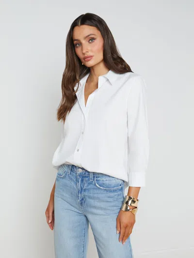 L'AGENCE DANIELLA COTTON-BLEND BLOUSE
