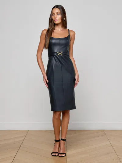 L'AGENCE HALIA BUCKLE MIDI DRESS