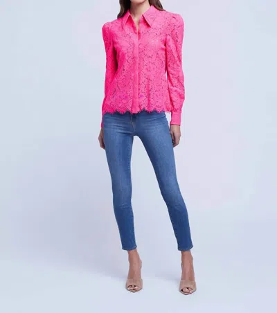 L'AGENCE JENICA LACE BLOUSE IN PINK