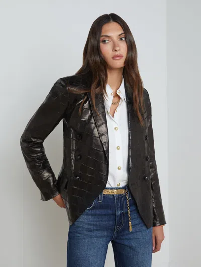 L'AGENCE KENZIE LEATHER BLAZER