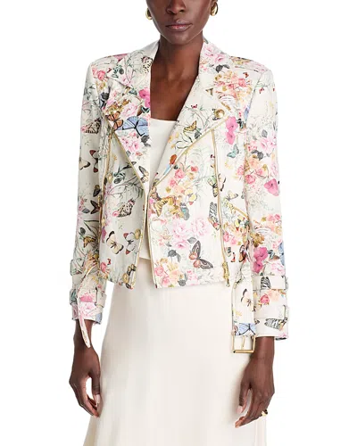 L'AGENCE L'AGENCE BILLIE PRINTED BELTED LEATHER JACKET
